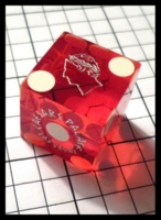 Dice : Dice - Casino Dice - Caesars Palace Red Clear with Gold Logo and Caesars Head - Jeff Brown and Family Gift Feb 2011